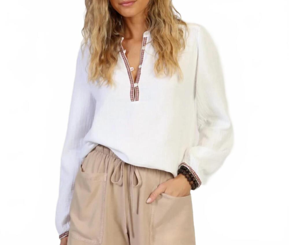 NEW DYLAN lea blouse in white